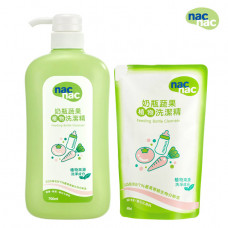 NAC NAC 奶瓶蔬果洗潔精+補充包(合計 1300ML)